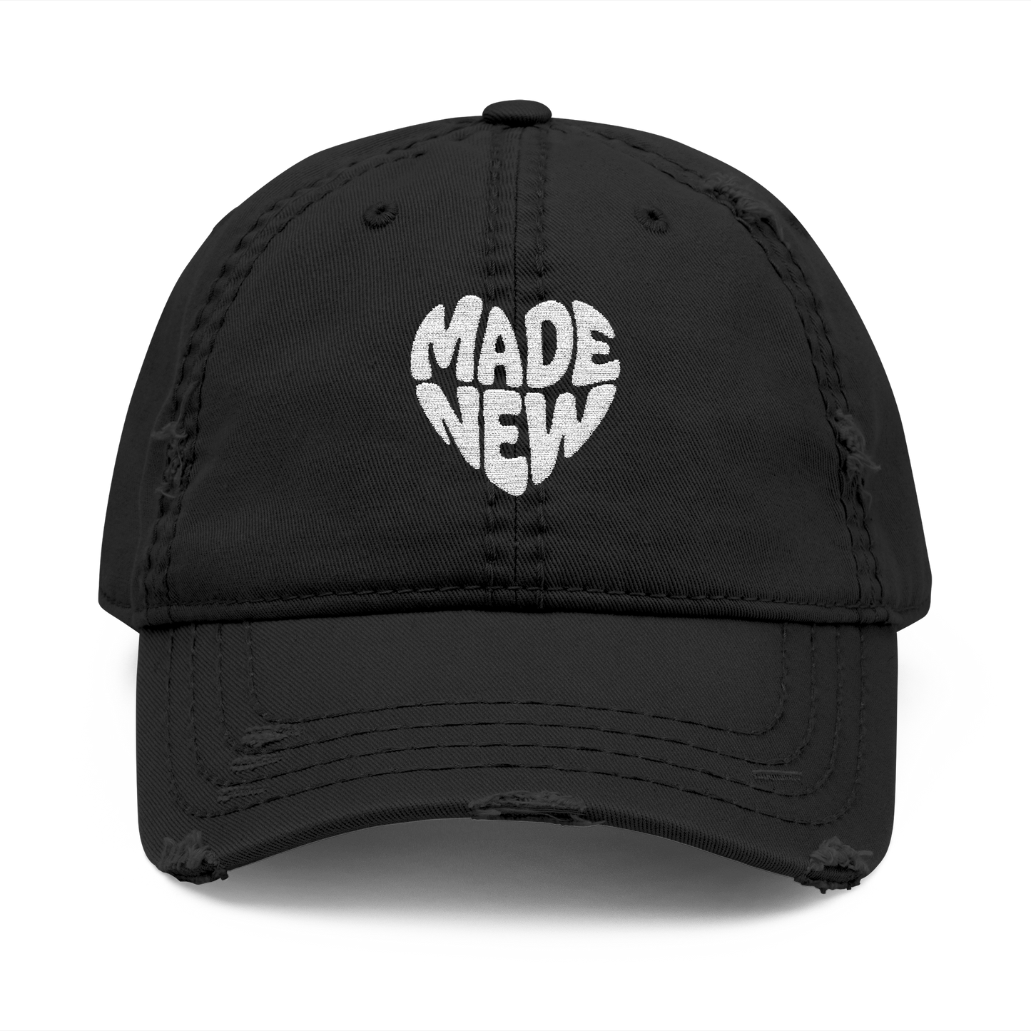 'Made New' Distressed Cap | Black & White